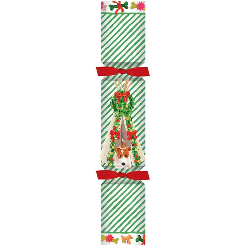caspari Dog Christmas Teepee Celebration Crackers - 1 Each