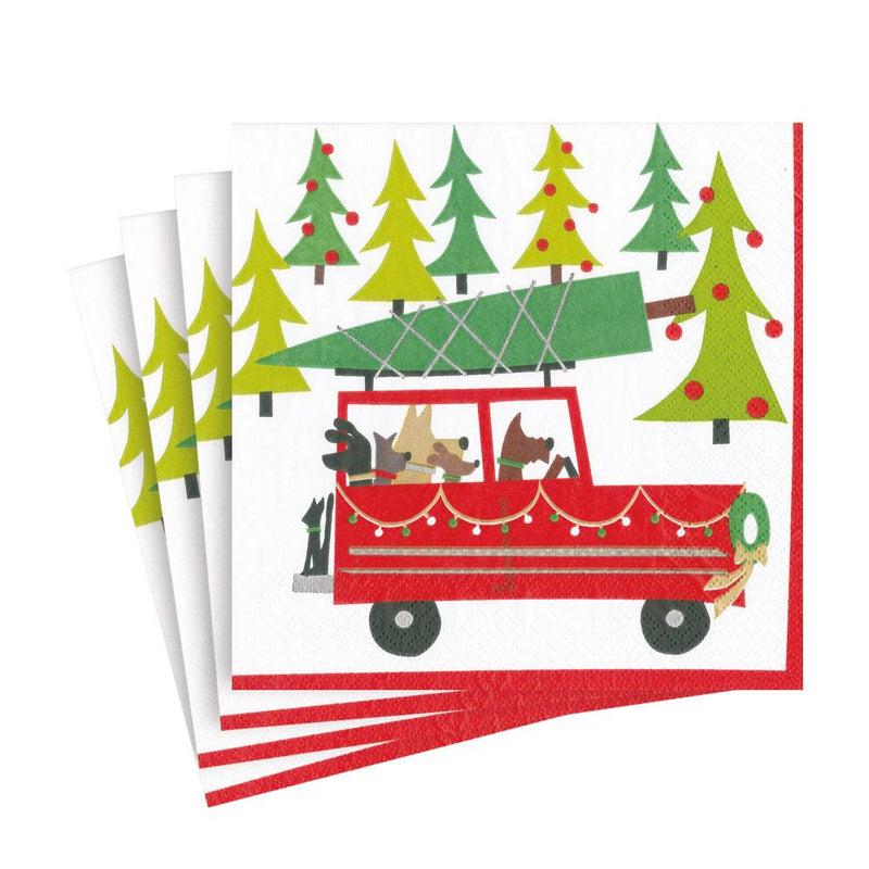 Caspari Doggy Tree Adventure Paper Luncheon Napkins - 20 Per Package