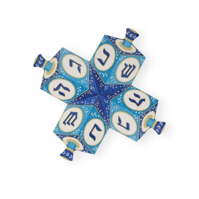 Caspari Dreidel Die-Cut Paper Linen Luncheon Napkins - 15 Per Package