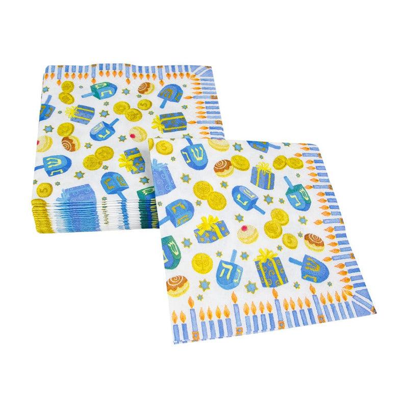 Caspari Dreidel; Dreidel; Dreidel Cocktail Napkins - 20 Per Package