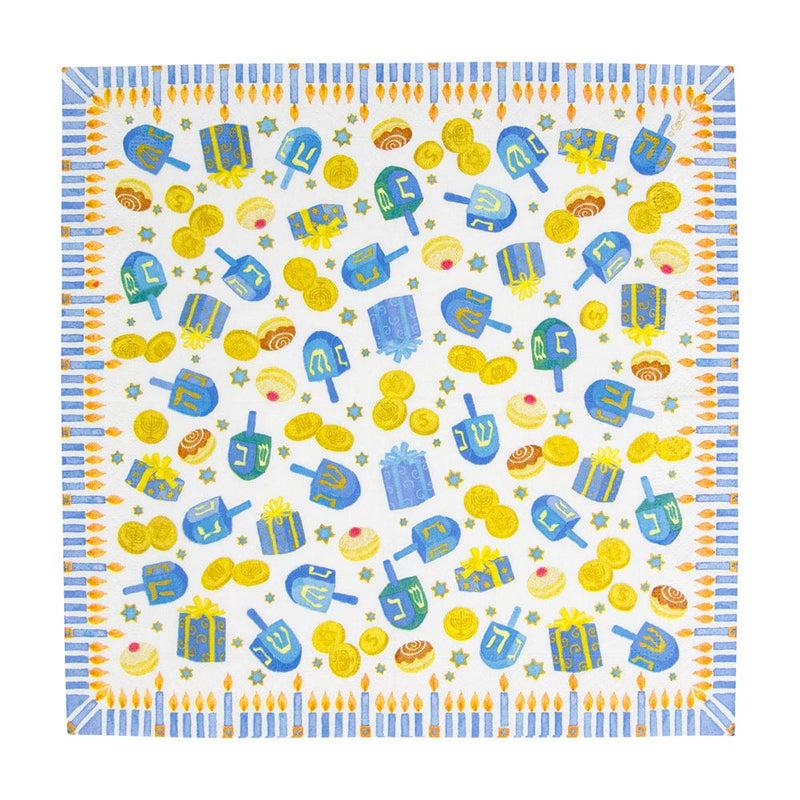 Caspari Dreidel; Dreidel; Dreidel Cocktail Napkins - 20 Per Package