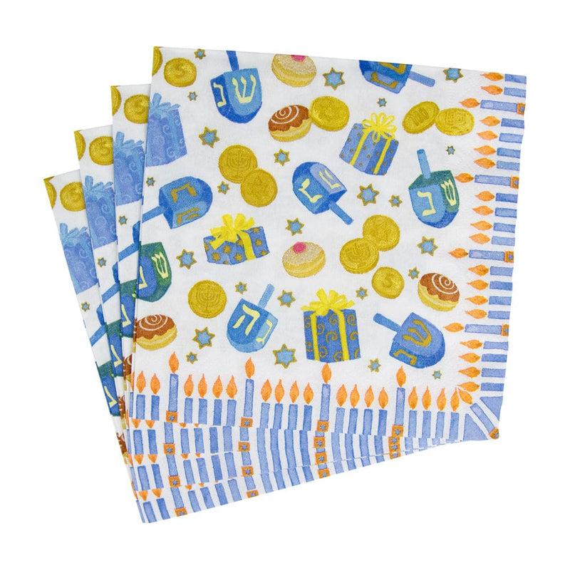 Caspari Dreidel; Dreidel; Dreidel Luncheon Napkins - 20 Per Package