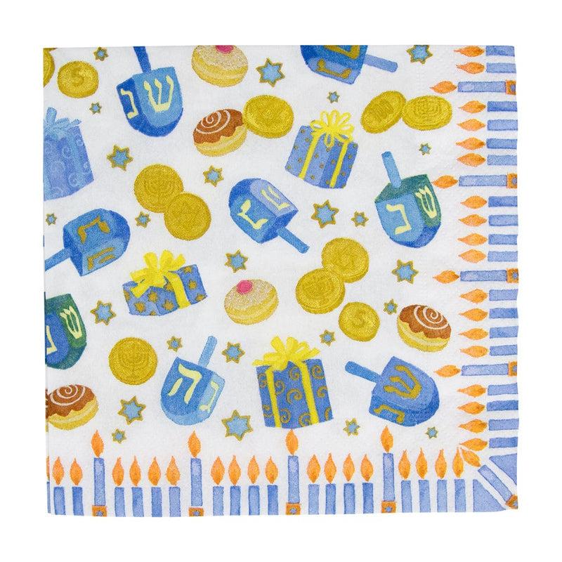 caspari Dreidel; Dreidel; Dreidel Luncheon Napkins - 20 Per Package