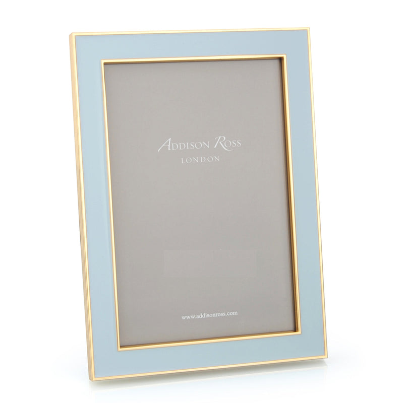 caspari Enamel & Gold 4" x 6" Picture Frame in Powder Blue - 1 Each