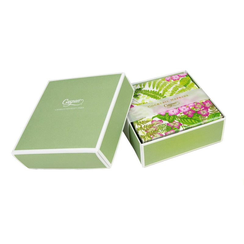 Caspari Fern Garden Boxed Cocktail Napkins - 40 Per Box
