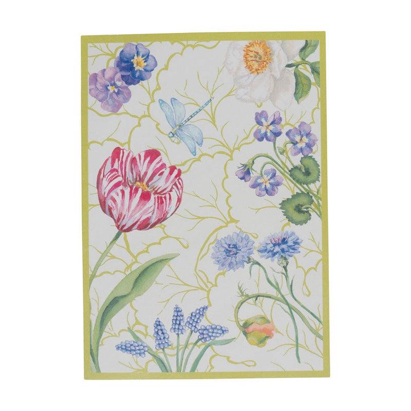 caspari Floral Majolica Boxed Note Cards - 8 Note Cards & 8 Envelopes