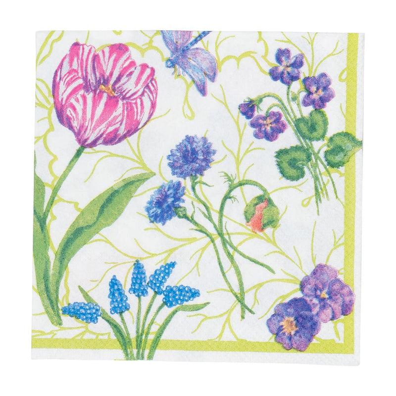 caspari Floral Majolica Cocktail Napkins - 20 Per Package