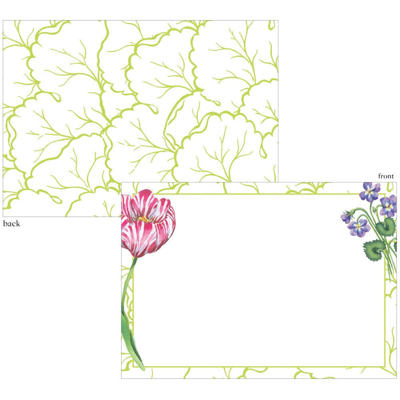 caspari Floral Majolica Correspondence Cards - 12 Card & Envelopes