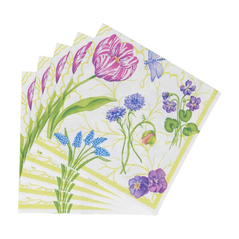 Caspari Floral Majolica Luncheon Napkins - 20 Per Package