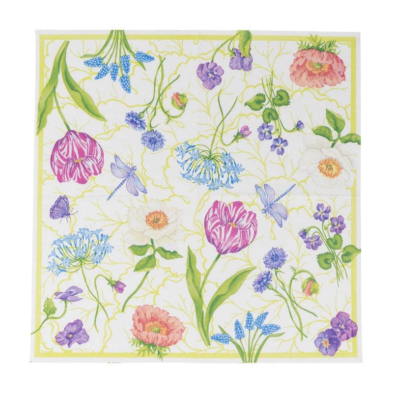 Caspari Floral Majolica Luncheon Napkins - 20 Per Package