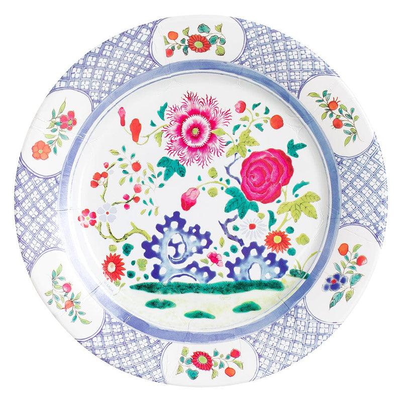 caspari Floral Porcelain Dinner Plates - 8 Per Package
