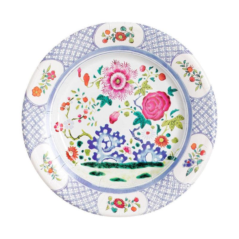 caspari Floral Porcelain Salad & Dessert Plates - 8 Per Package