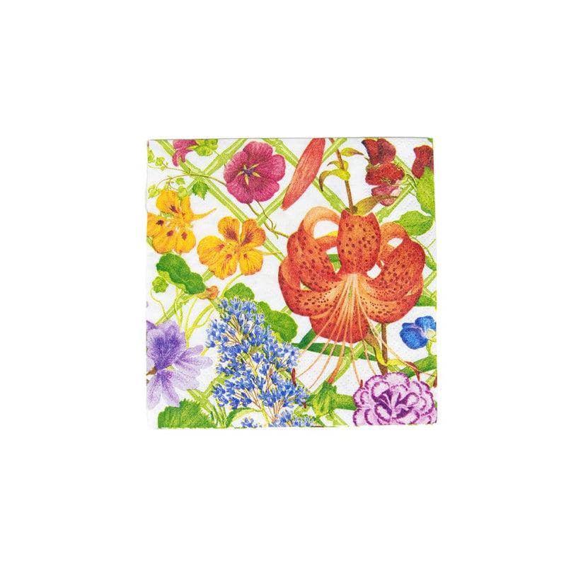 Caspari Floral Trellis Boxed Cocktail Napkins - 40 Per Box