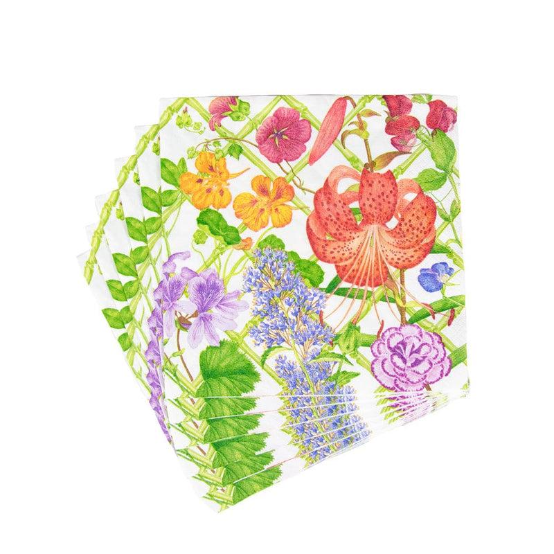 Caspari Floral Trellis Dinner Napkins - 20 Per Package