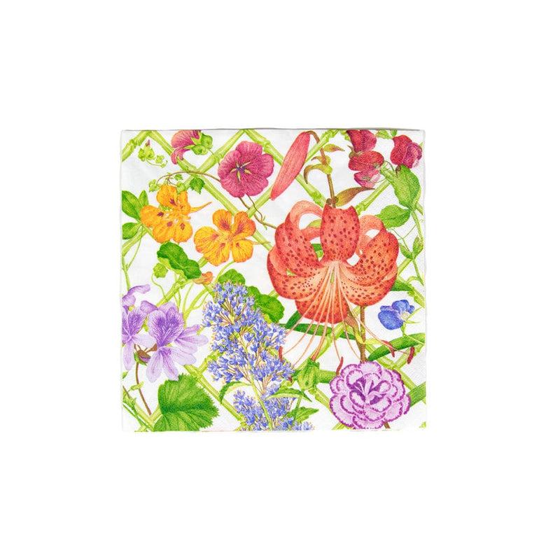 Caspari Floral Trellis Dinner Napkins - 20 Per Package