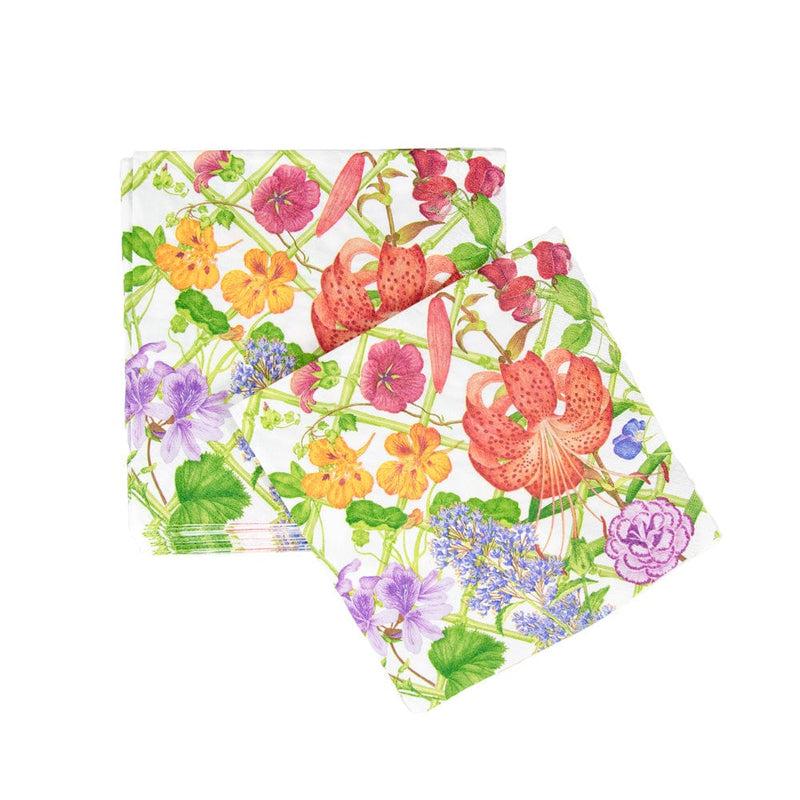 Caspari Floral Trellis Dinner Napkins - 20 Per Package