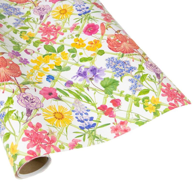 caspari Floral Trellis Gift Wrap - 1 Continuous Roll of Wrapping Paper