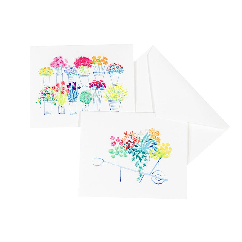 Caspari Flower Market Assorted Boxed Note Cards - 10 Note Cards & 10 Envelopes