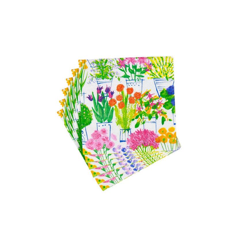 Caspari Flower Market Cocktail Napkins - 20 Per Package