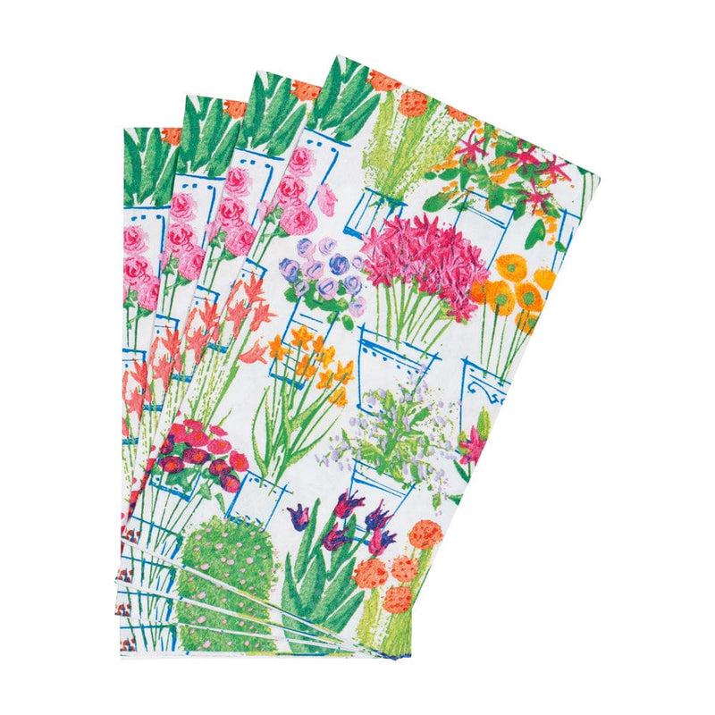 Caspari Flower Market Guest Towel Napkins - 15 Per Package