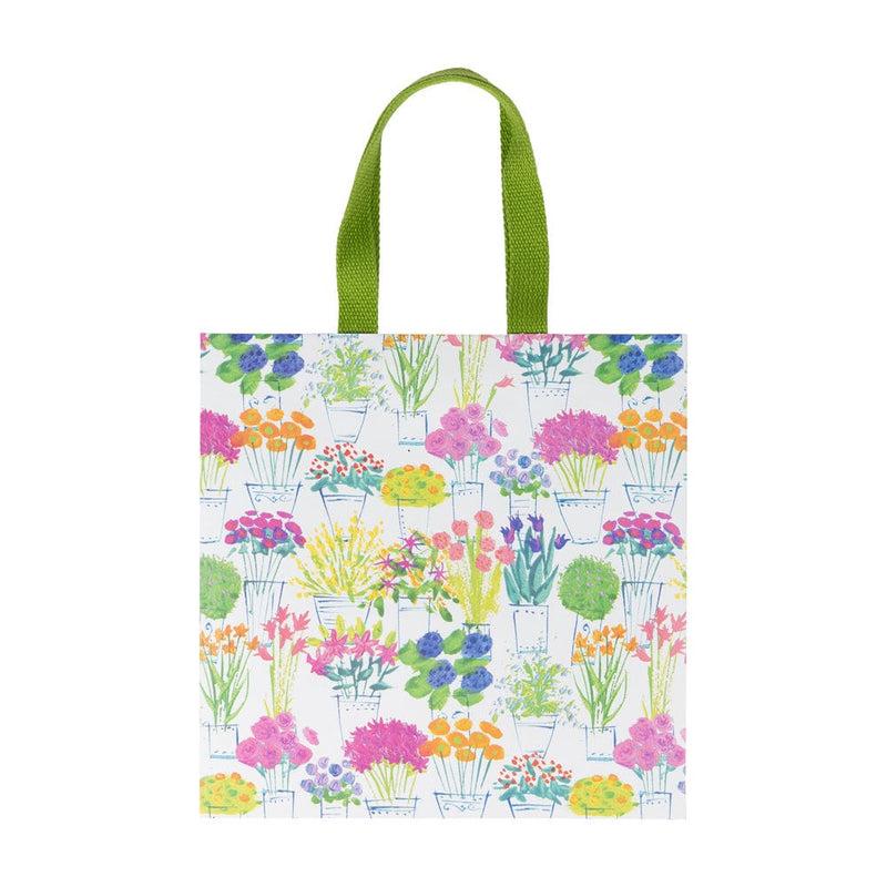 Caspari Flower Market Medium Square Gift Bags - One Gift Bag Included