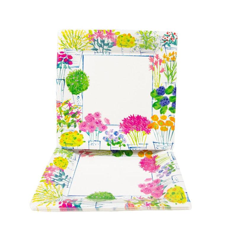 Caspari Flower Market Salad & Dessert Plates - 8 Per Package