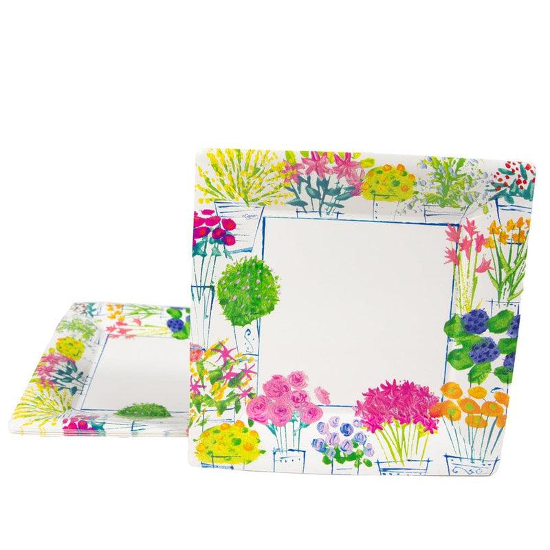 Caspari Flower Market Salad & Dessert Plates - 8 Per Package