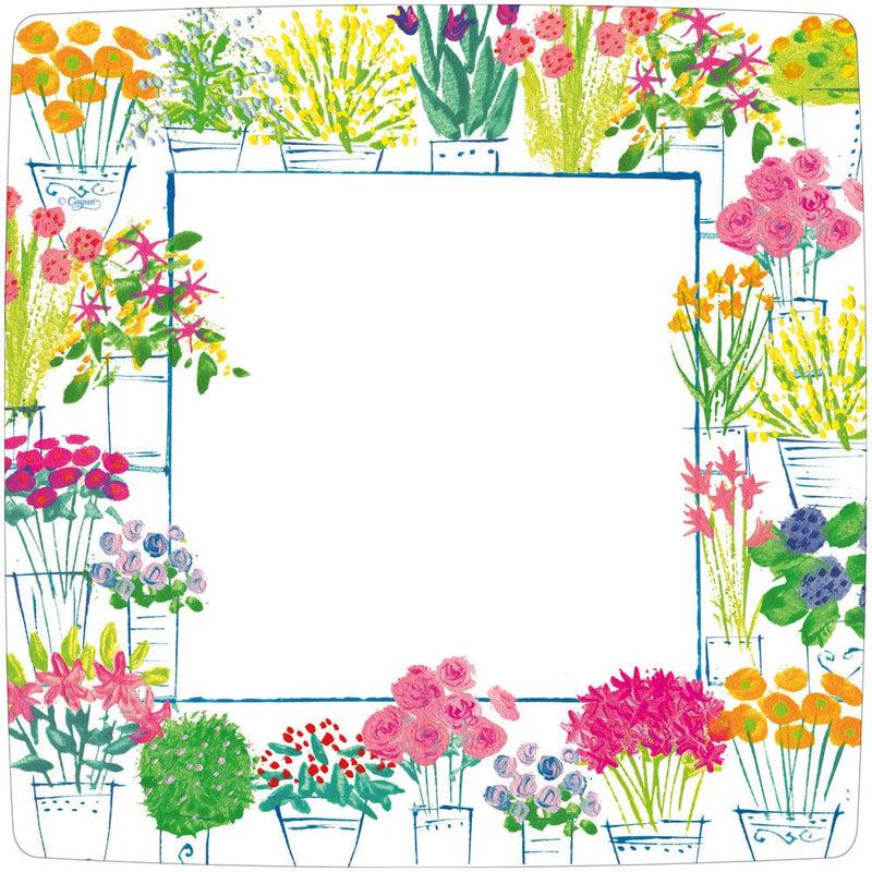 Caspari Flower Market Square Paper Dinner Plates - 8 Per Package