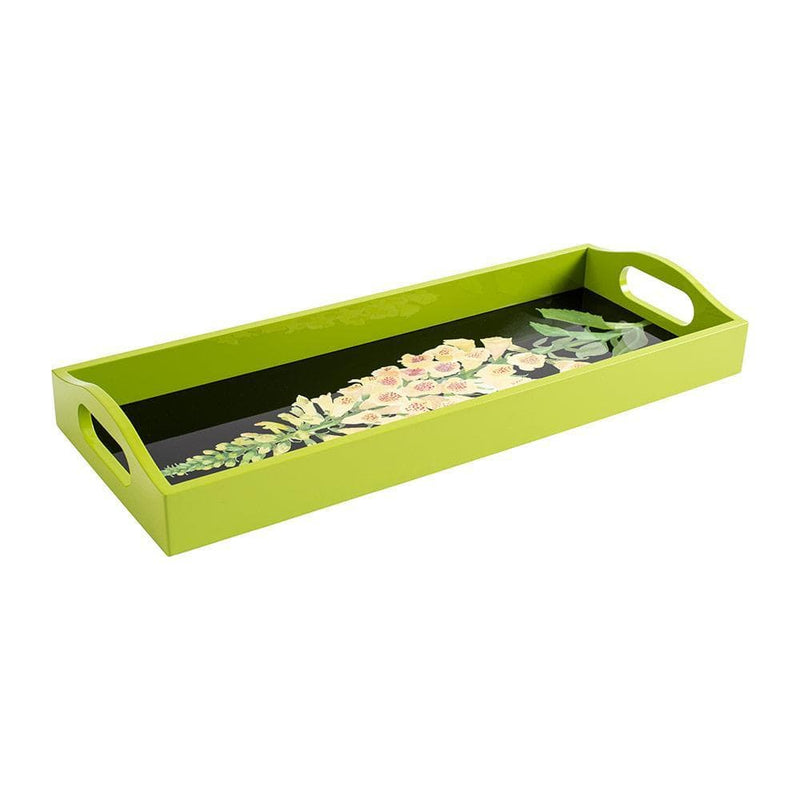 caspari Foxglove Lacquer Bar Tray in Yellow & Black - 1 Each