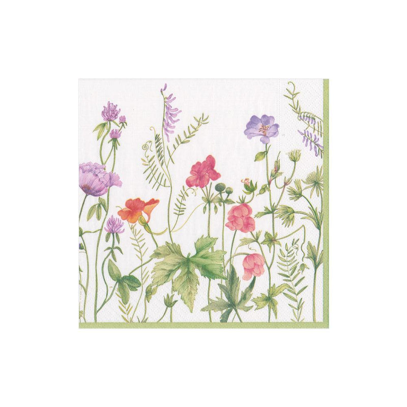 caspari French Floral Paper Cocktail Napkins - 20 Per Package