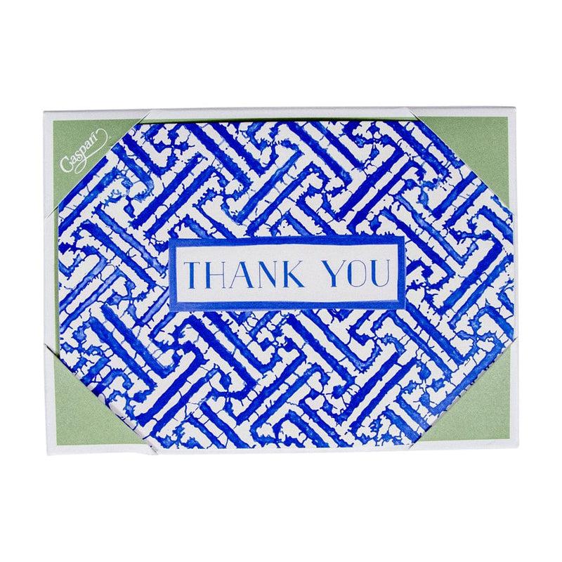 caspari Fretwork Blue Thank You Notes - 8 Note Cards And Envelopes