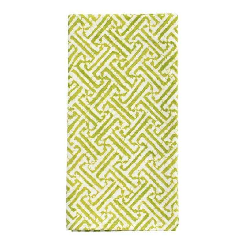 caspari Fretwork Cloth Dinner Napkins in Green - Set of 4 caspari Fretwork Cloth Dinner Napkins in Green - Set of 4