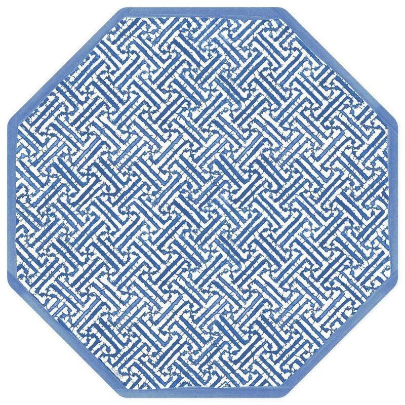 caspari Fretwork Die-Cut Placemat in Blue - 4 Per Package