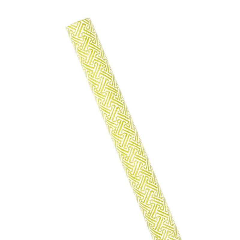 Caspari Fretwork Gift Wrapping Paper In Green - 30" X 8' Roll