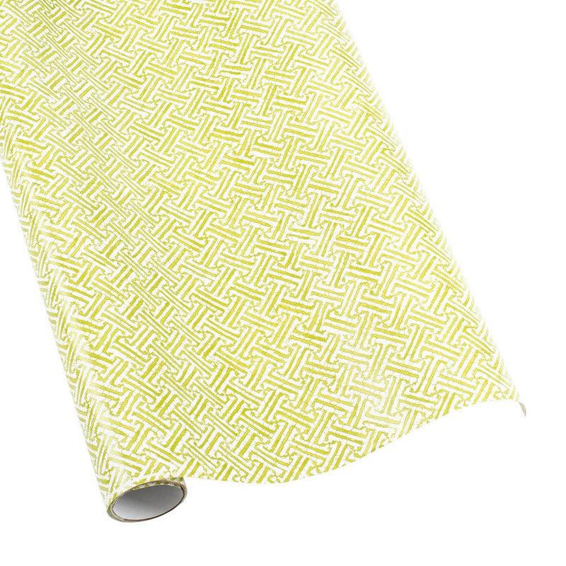 caspari Fretwork Gift Wrapping Paper in Green - 30" x 8' Roll