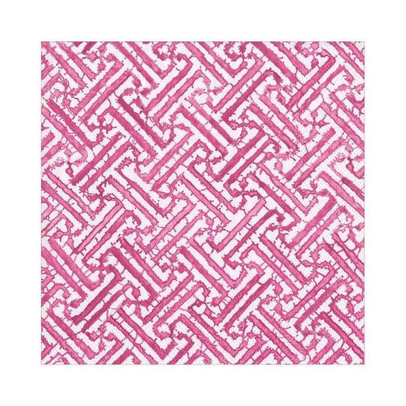 caspari Fretwork Paper Luncheon Napkins in Fuchsia - 20 Per Package