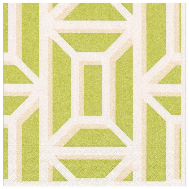 caspari Garden Gate Paper Linen Dinner Napkins in Grass - 12 Per Package