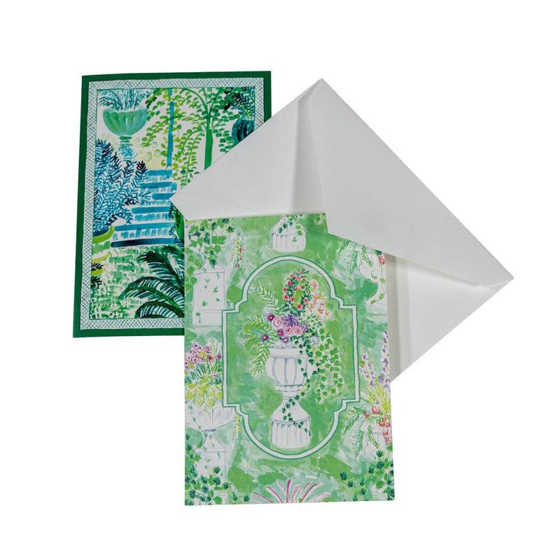 Caspari Garden Sketches Assorted Boxed Note Cards - 8 Note Cards & 8 Envelopes