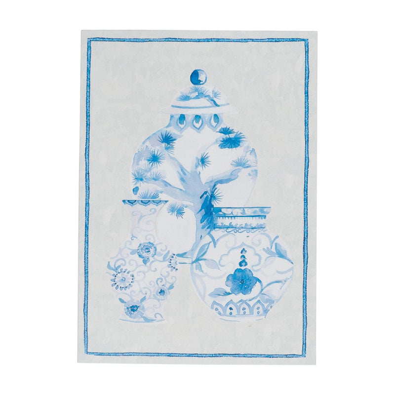 caspari Glazed Porcelain Boxed Note Cards - 8 Note Cards & 8 Envelopes