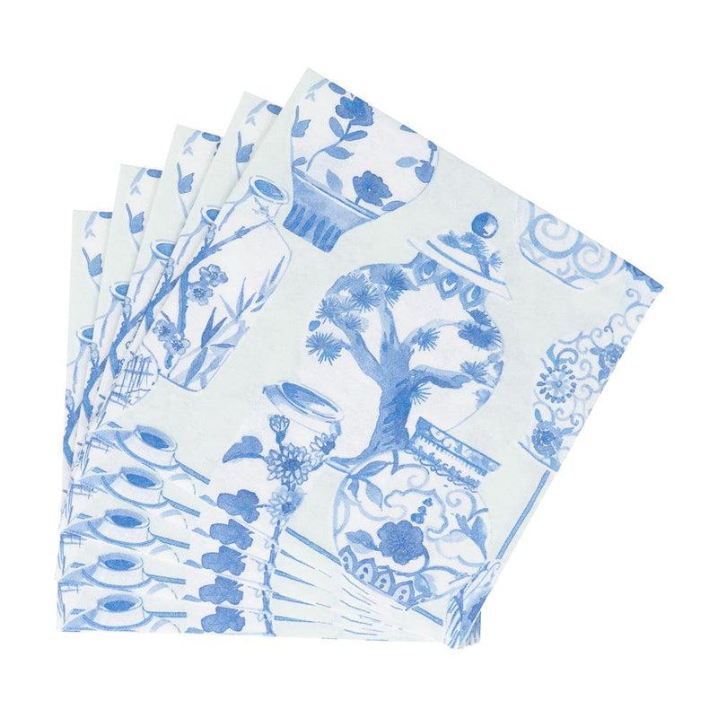 Caspari Glazed Porcelain Celadon Paper Linen Luncheon Napkins - 15 Per Package