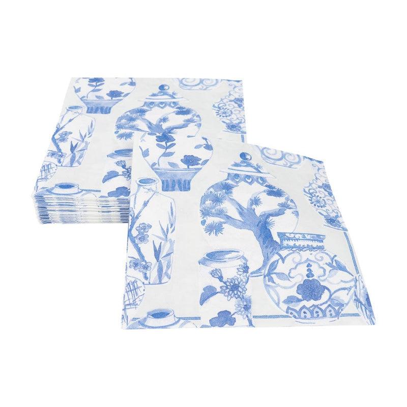Caspari Glazed Porcelain Celadon Paper Linen Luncheon Napkins - 15 Per Package