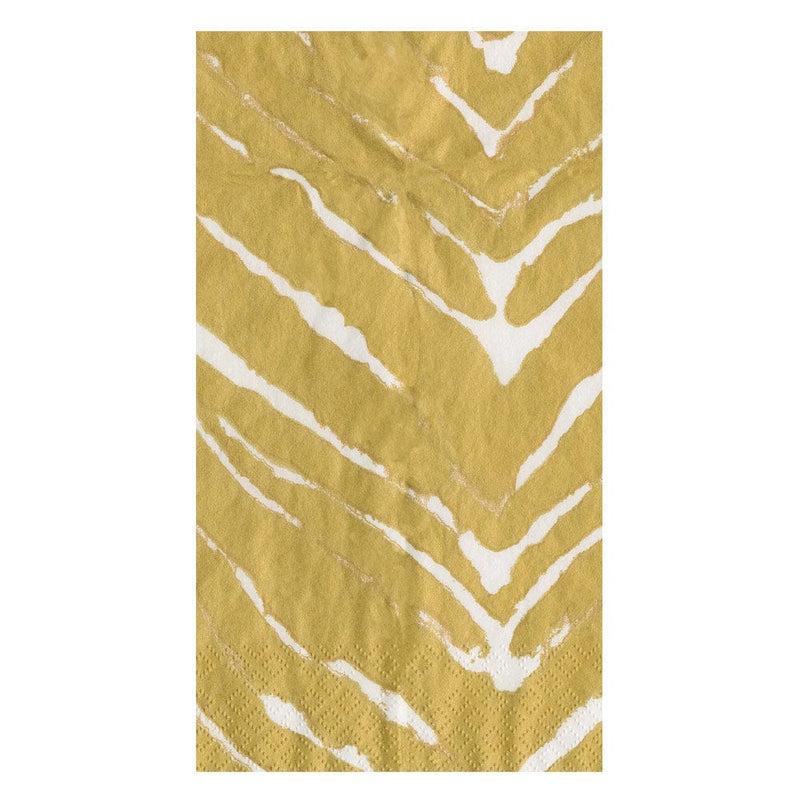 caspari Go Wild White & Gold Guest Towel Napkins - 15 Per Package
