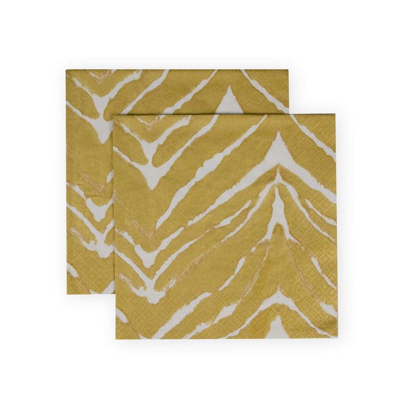 Caspari Go Wild White & Gold Luncheon Napkins - 20 Per Package