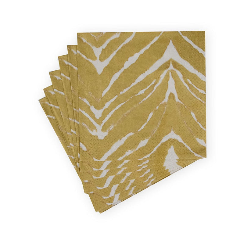 Caspari Go Wild White & Gold Luncheon Napkins - 20 Per Package