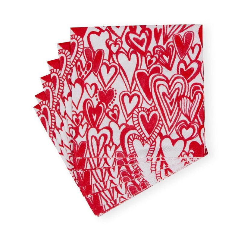 Caspari Groovy Love Cocktail Napkins - 20 Per Package