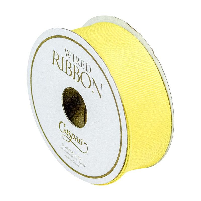 caspari Grosgrain Jonquil Wired Narrow Ribbon - 1 Spool Of Ribbon