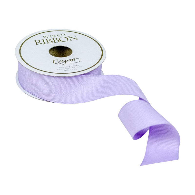 Caspari Grosgrain Lavender Wired Narrow Ribbon - 1 Spool Of Ribbon
