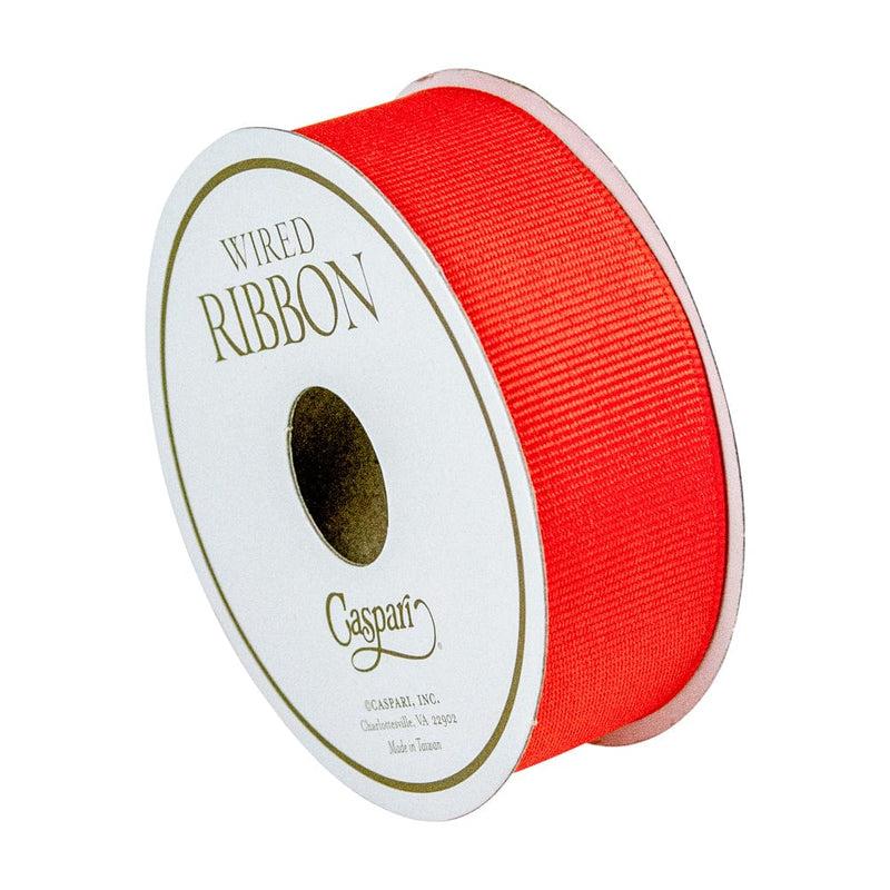 caspari Grosgrain Mandarin Wired Narrow Ribbon - 1 Spool Of Ribbon