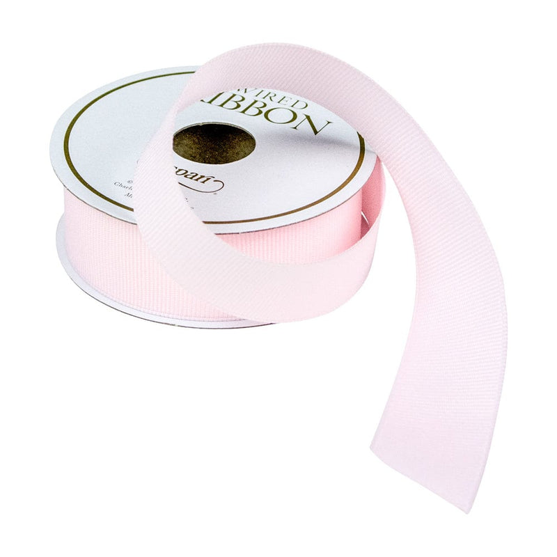 Caspari Grosgrain Powder Wired Pink Narrow Ribbon - 1 Spool Of Ribbon