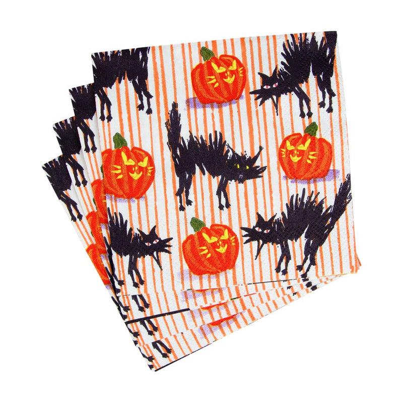Caspari Halloween Cats Cocktail Napkins - 20 Per Package